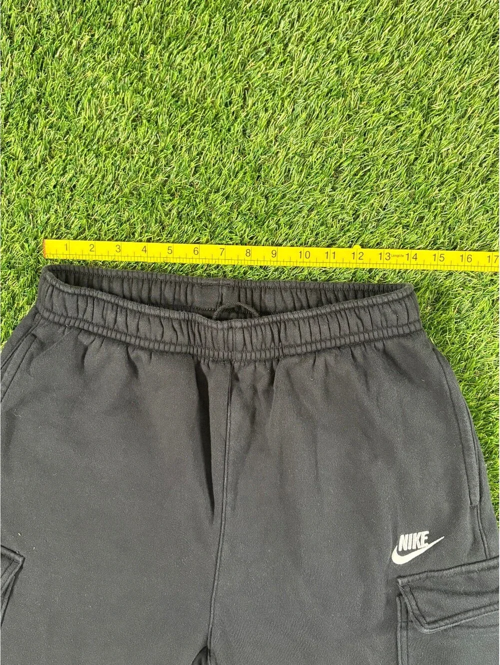 Vintage Nike Black Fleece Cargo Jogger Pants, Men's M